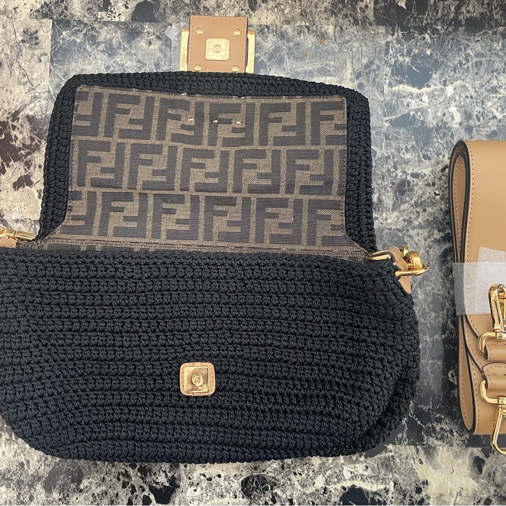 Black Crochet Shoulder Bag - Picture 2 of 6